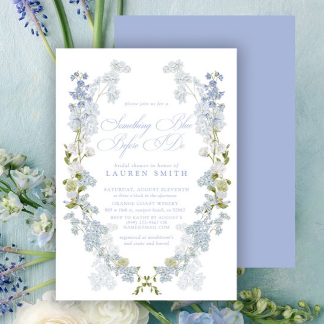 Elegant Something Blue Before I Do Bridal Shower Invitation (Creator Uploaded)