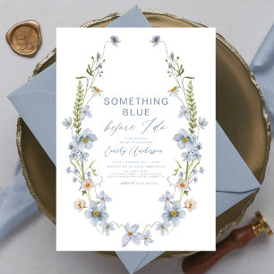 Elegant Something Blue Before I Do Bridal Shower Invitation