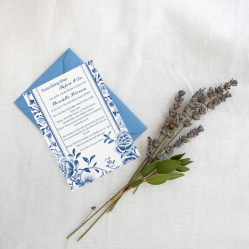 Elegant Something Blue Before I Do Bridal Shower Invitation