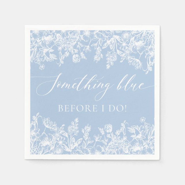 Elegant Something Blue Before I do Bridal Shower Napkins (Front)