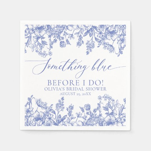 Elegant Something Blue Before I do Bridal Shower Napkins