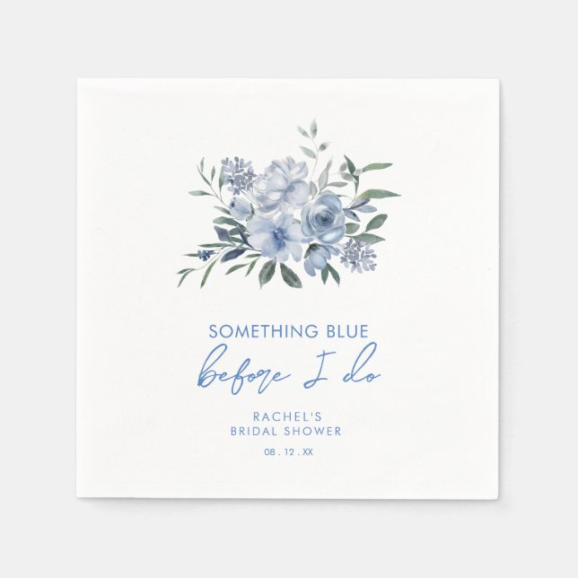 Elegant Something Blue Before I Do Bridal Shower Napkins (Front)