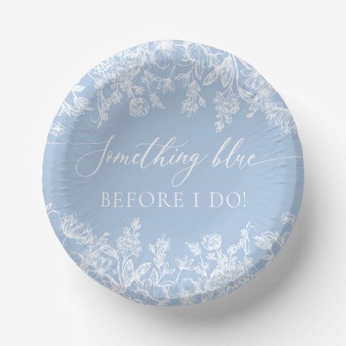 Elegant Something Blue Before I do Bridal Shower Paper Bowls