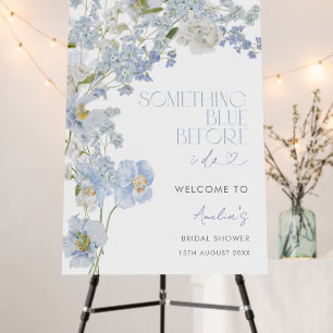 Elegant Something Blue Before I Do Floral Welcome Foam Board