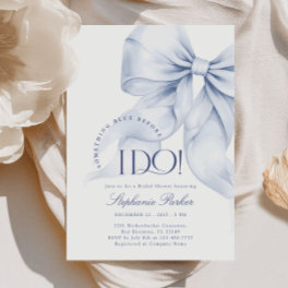 Elegant Something Blue Bow Bridal Shower Invitation