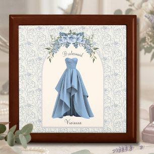 Elegant Something Blue Bridesmaid Luxe Jewelry Gift Box