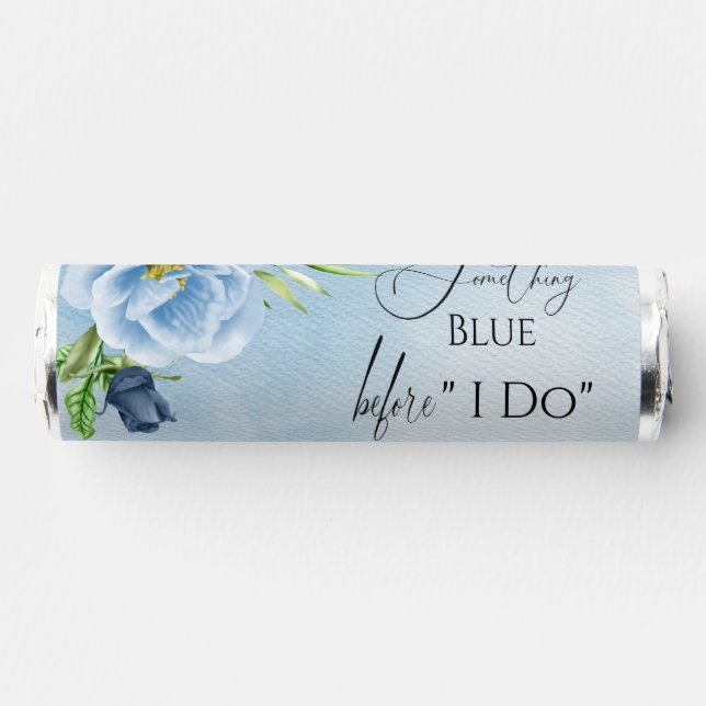 Elegant Something Blue Floral Bridal Shower Breath Savers® Mints (Front)