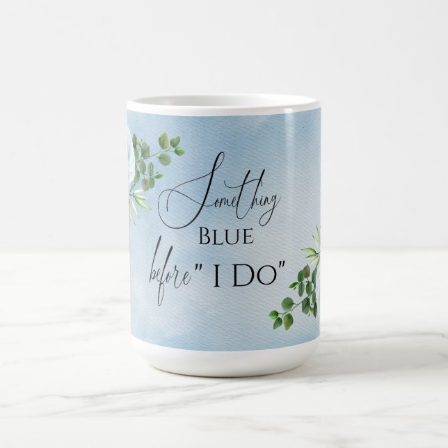 Elegant Something Blue Floral Bridal Shower Coffee Mug (Center)