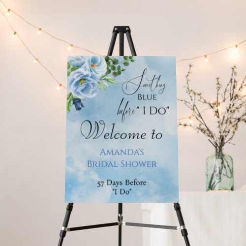 Elegant Something Blue Floral Bridal Shower Foam Board