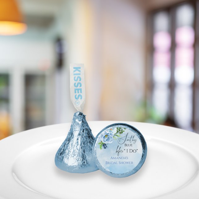 Elegant Something Blue Floral Bridal Shower Hershey®'s Kisses® (Creator Uploaded)