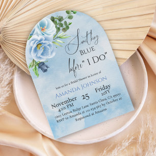 Elegant Something Blue Floral Bridal Shower Invitation