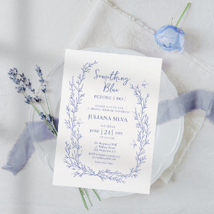 Elegant Something Blue Floral Bridal Shower Invitation