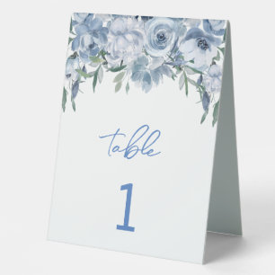 Elegant Something Blue Floral  Table Tent