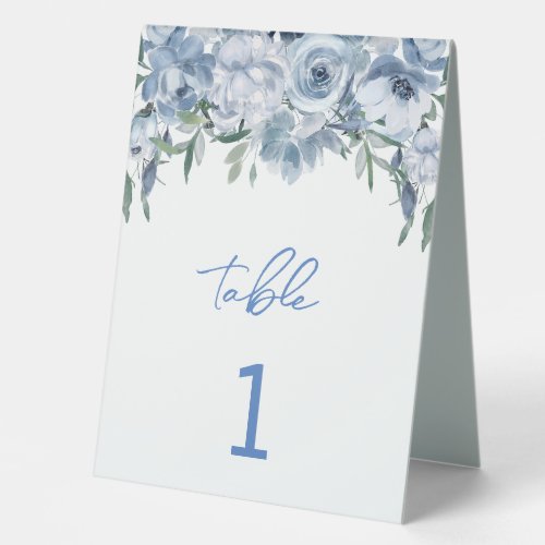 Elegant Something Blue Floral  Table Tent Sign