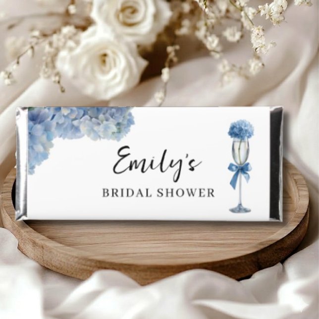 Elegant Something Blue Hydrangea Floral Candy  Hershey Bar Favors (Creator Uploaded)