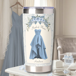 Elegant Something Blue Maid of Honor Proposal Gift Insulated Tumbler