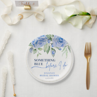 Elegant Something Blue Party Paper Plate