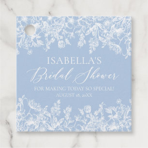 Elegant Something Blue Vintage Bridal Shower Favor Tags
