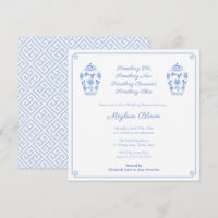 Elegant Something Blue Watercolor Wedding Shower