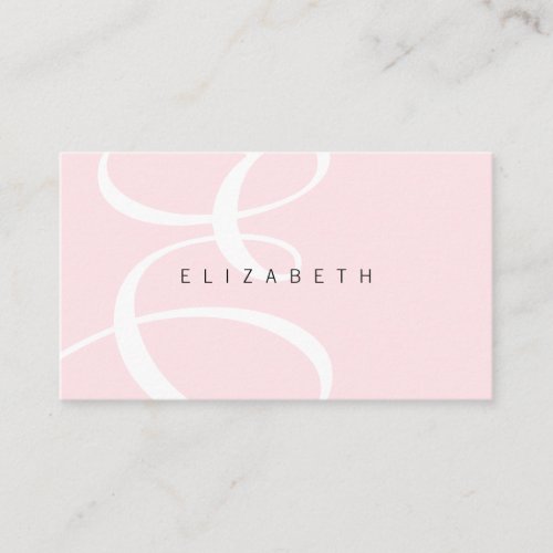 Elegant Sophisticate Blush Pink Minimal Monogram Business Card