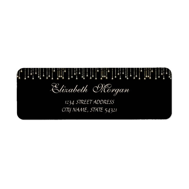 Elegant Sophisticated Black  Address Label (Front)