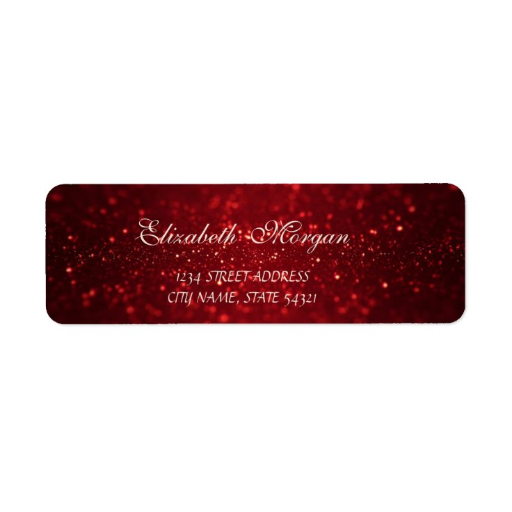 Elegant Sophisticated Bokeh Red Address Label Zazzle