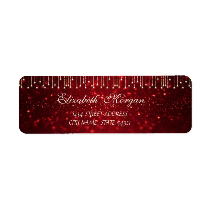 Elegant Sophisticated Bokeh Red Address Label Zazzle