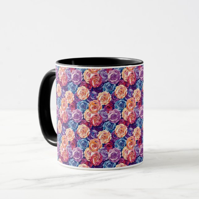 Elegant Sophisticated Chic Romantic Floral Mug (Front Left)