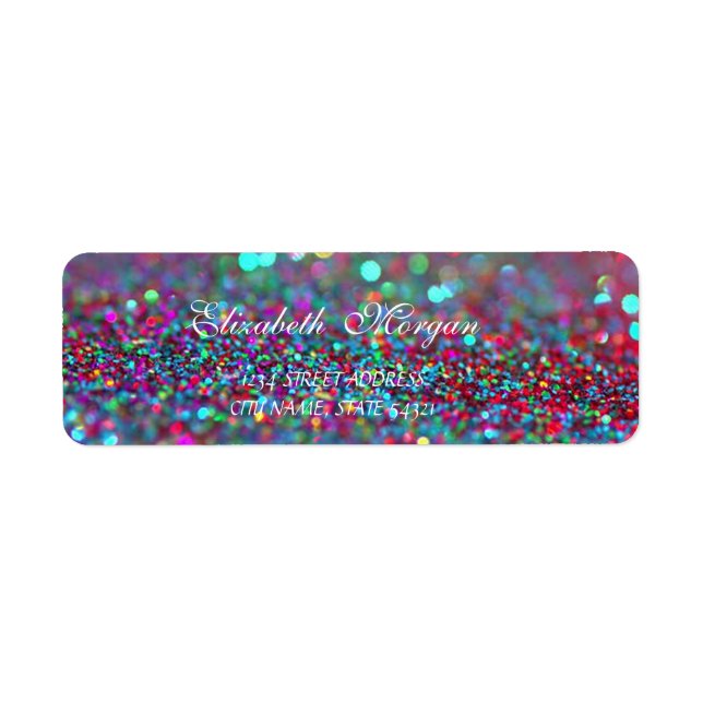 Elegant Sophisticated  Colorful Bokeh Address Label (Front)