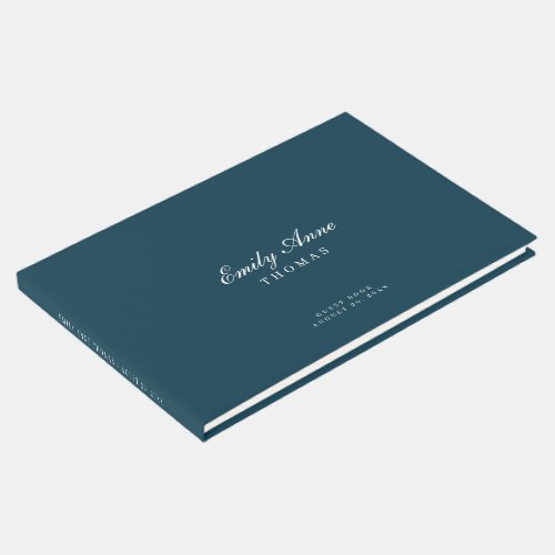 Elegant  Sophisticated Deep Navy Blue Baby Shower Guest Book