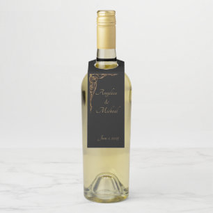 Elegant, Sophisticated Dramatic Black & Gold Bottle Hanger Tag