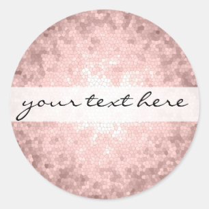 elegant sophisticated girly rose gold pattern classic round sticker