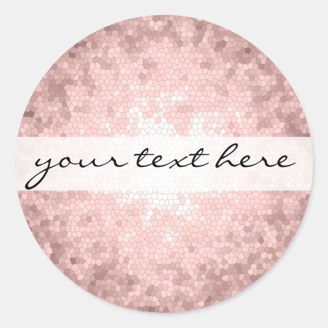 elegant sophisticated girly rose gold pattern classic round sticker (Front)