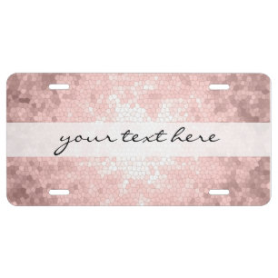 elegant sophisticated girly rose gold pattern license plate