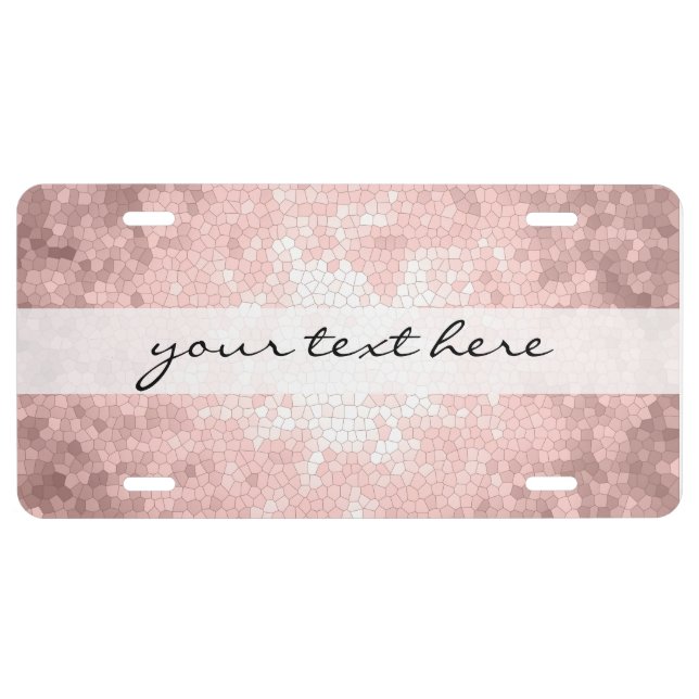 elegant sophisticated girly rose gold pattern license plate (Front)
