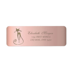 Elegant Sophisticated Glamorous ,Cat Address Label