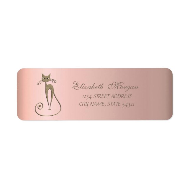 Elegant Sophisticated Glamorous ,Cat Address Label (Front)
