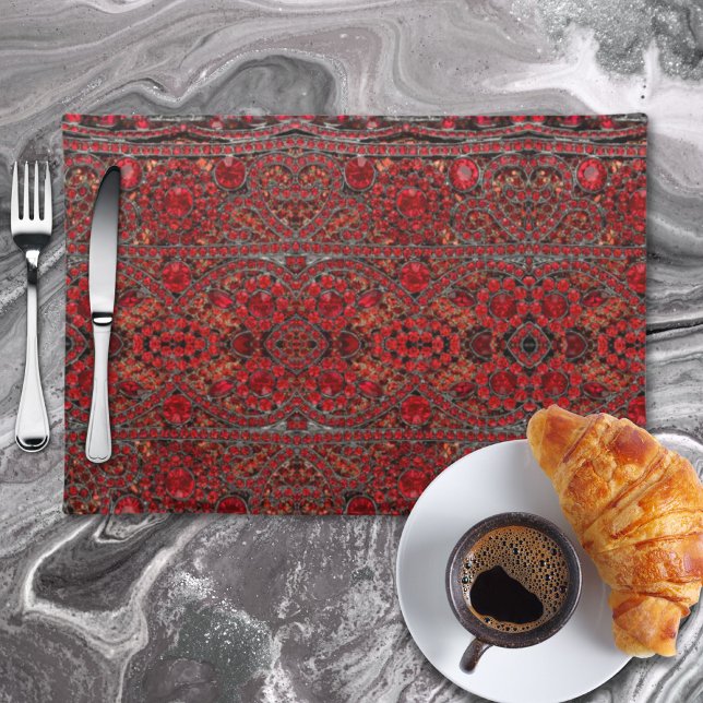 elegant sophisticated gold ruby red burgundy  cloth placemat (elegant sophisticated gold ruby red burgundy cloth placemat)