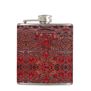 elegant sophisticated gold ruby red burgundy  flask