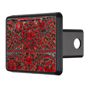 elegant sophisticated gold ruby red burgundy hitch cover