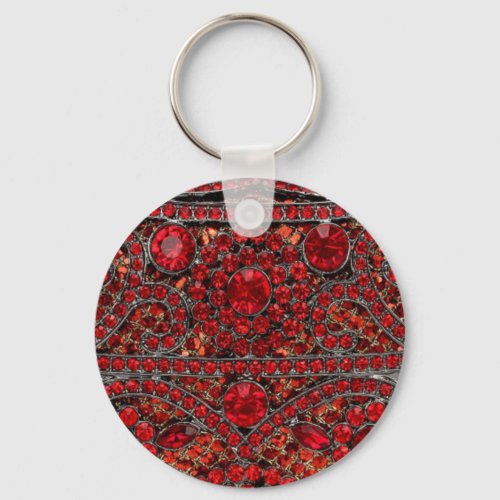 elegant sophisticated gold ruby red burgundy  keychain