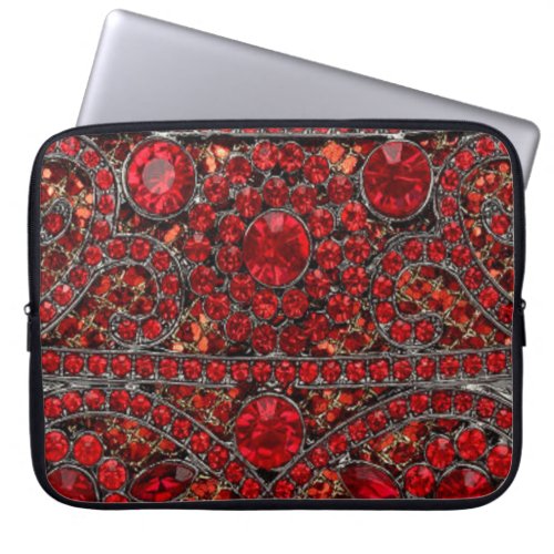 elegant sophisticated gold ruby red burgundy  laptop sleeve