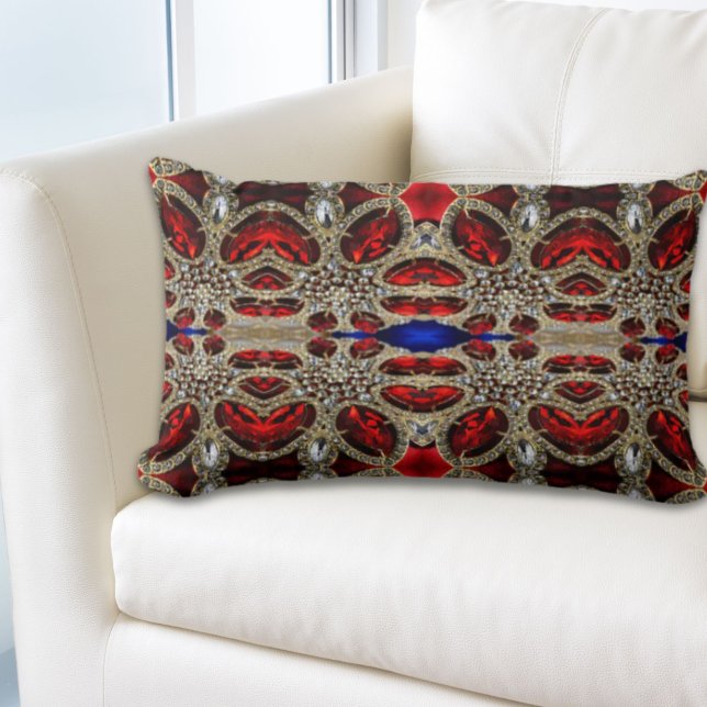 elegant sophisticated gold ruby red burgundy  lumbar pillow (elegant sophisticated gold ruby red burgundy lumbar pillow)
