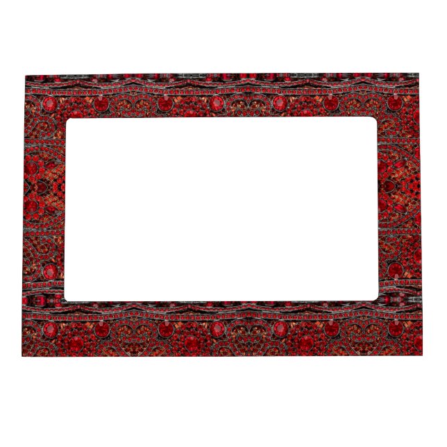 elegant sophisticated gold ruby red burgundy  magnetic frame (Front)