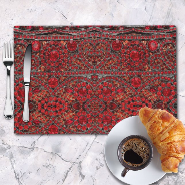 elegant sophisticated gold ruby red burgundy  placemat (elegant sophisticated gold ruby red burgundy placemat)