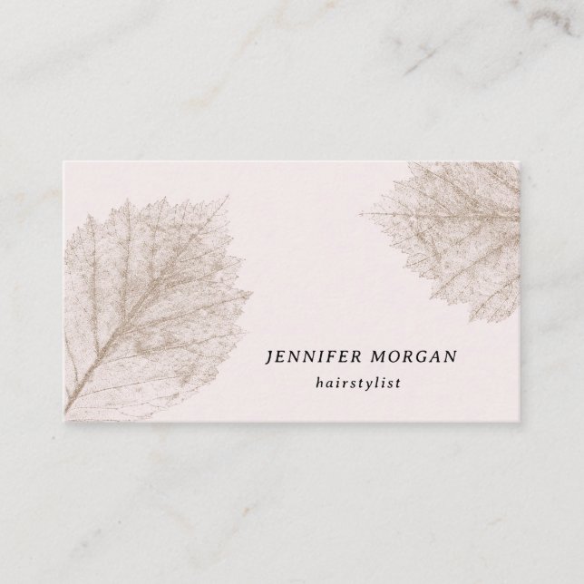 Elegant Sophisticated Golden Leaf Business Card (Front)