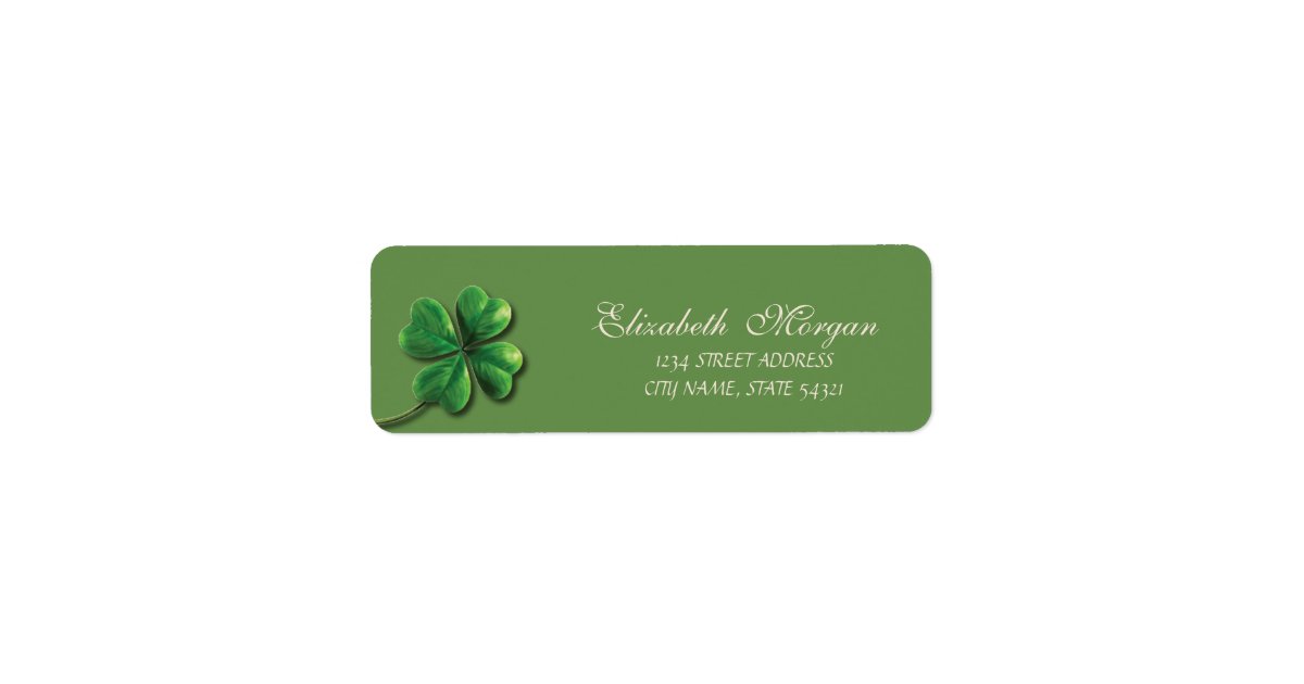 Elegant Sophisticated Green Shamrock Address Label Zazzle
