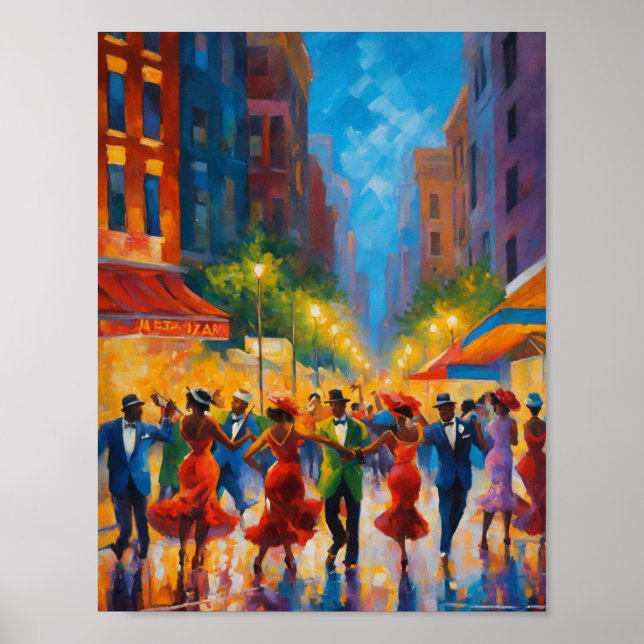 Elegant Sophisticated Harlem Renaissance Swing Poster (Front)