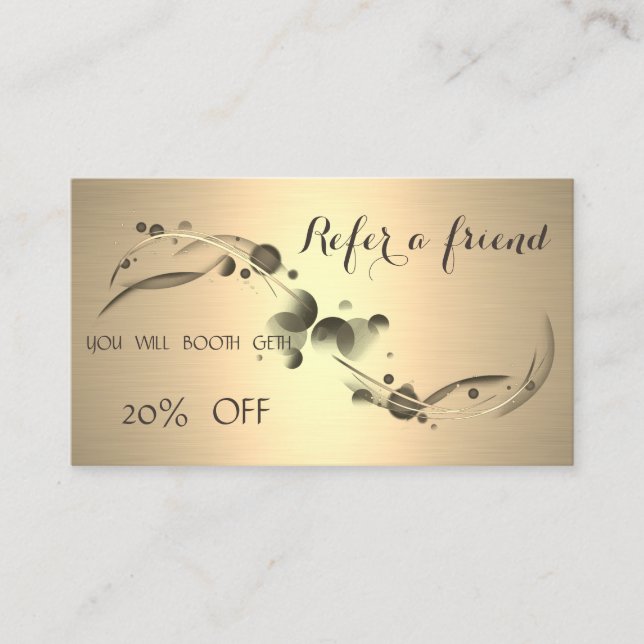 Elegant Sophisticated Luxury,Gold Referral Card (Front)