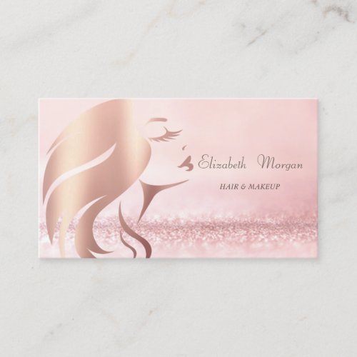 Elegant Sophisticated Modern Bokeh Girl Silhouette Business Card